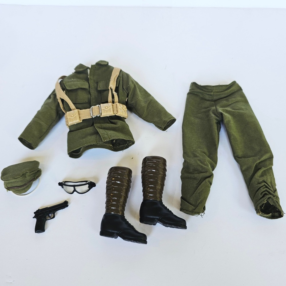 Vintage G.I. Joe Military Action Figure Outfit Fatigue Jacket Pants Boots Lot